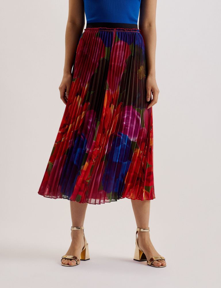 Ted Baker Evola - Printed Pleated Midi Skirt Röcke Damen Mehrfarbig | 783451-GBK