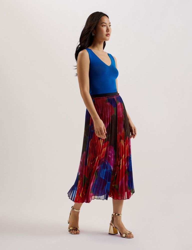 Ted Baker Evola - Printed Pleated Midi Skirt Röcke Damen Mehrfarbig | 783451-GBK