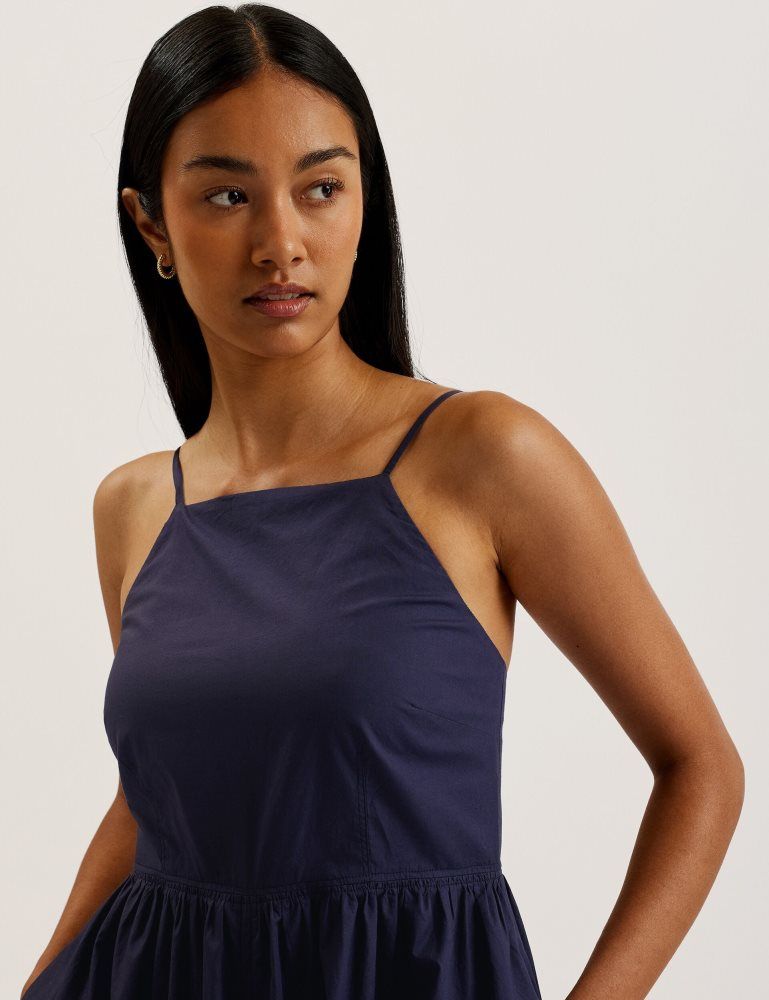 Ted Baker Eze - Squared Neck Strappy Cross Over Jumpsuit Jumpsuit Damen Blau | 046728-NYA
