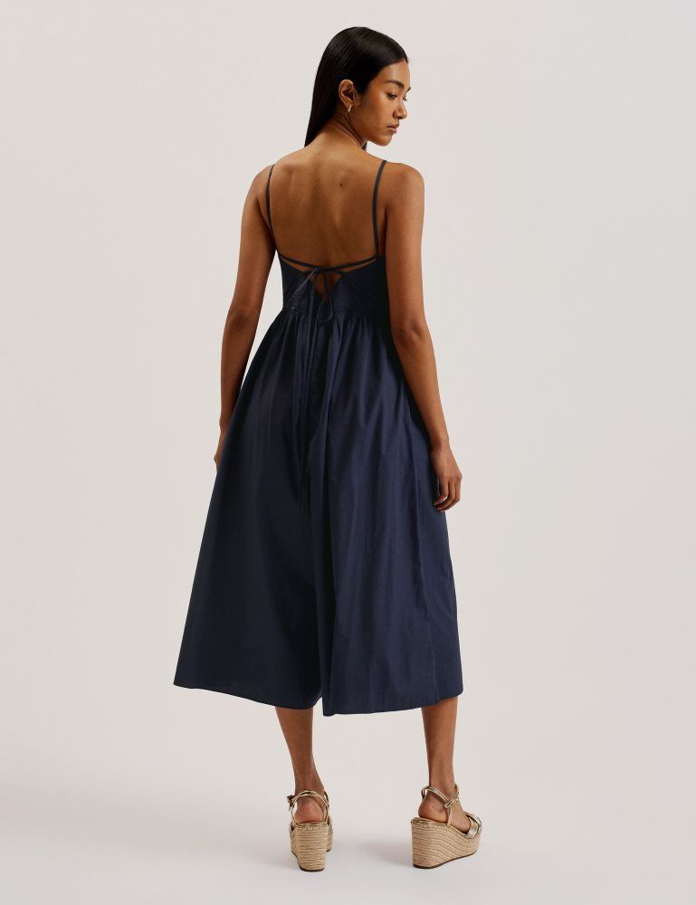 Ted Baker Eze - Squared Neck Strappy Cross Over Jumpsuit Jumpsuit Damen Blau | 046728-NYA