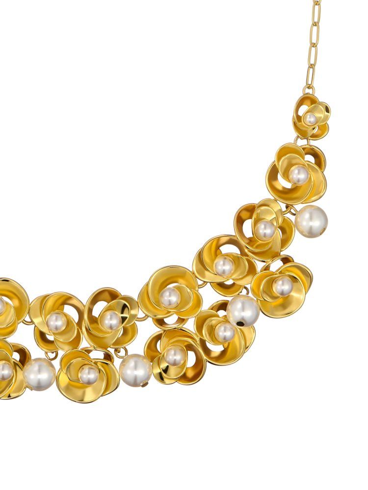 Ted Baker Floressa - Pearl Flower Necklace Schmuck Damen Gold | 431856-VLZ