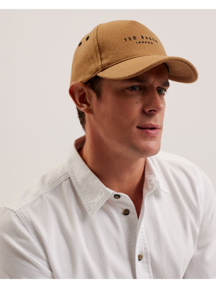 Ted Baker Freddsa - Wool Blend Branded Baseball Cap Hats, Gloves & Scarves Herren Braun | 143609-MBN