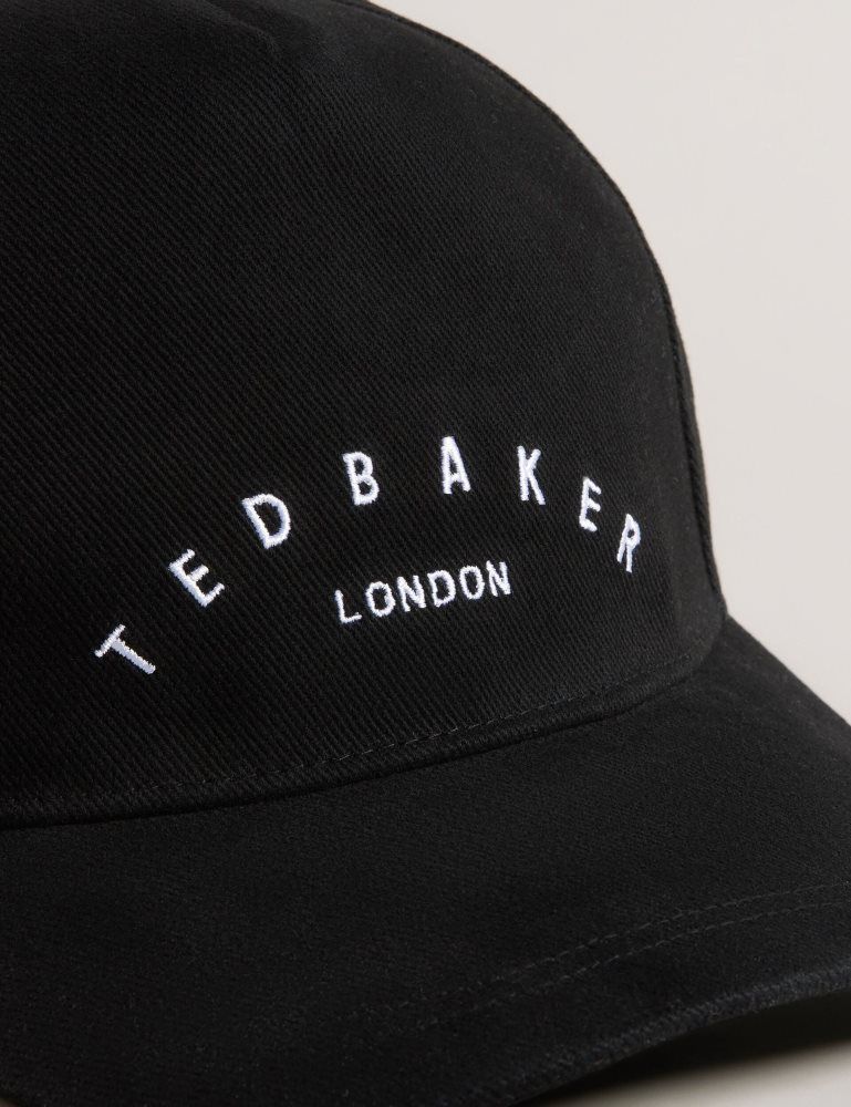 Ted Baker Frreddi - Embroidered Logo Canvas Baseball Cap Hats, Gloves & Scarves Herren Schwarz | 321498-LEA