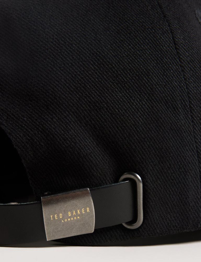 Ted Baker Frreddi - Embroidered Logo Canvas Baseball Cap Hats, Gloves & Scarves Herren Schwarz | 321498-LEA