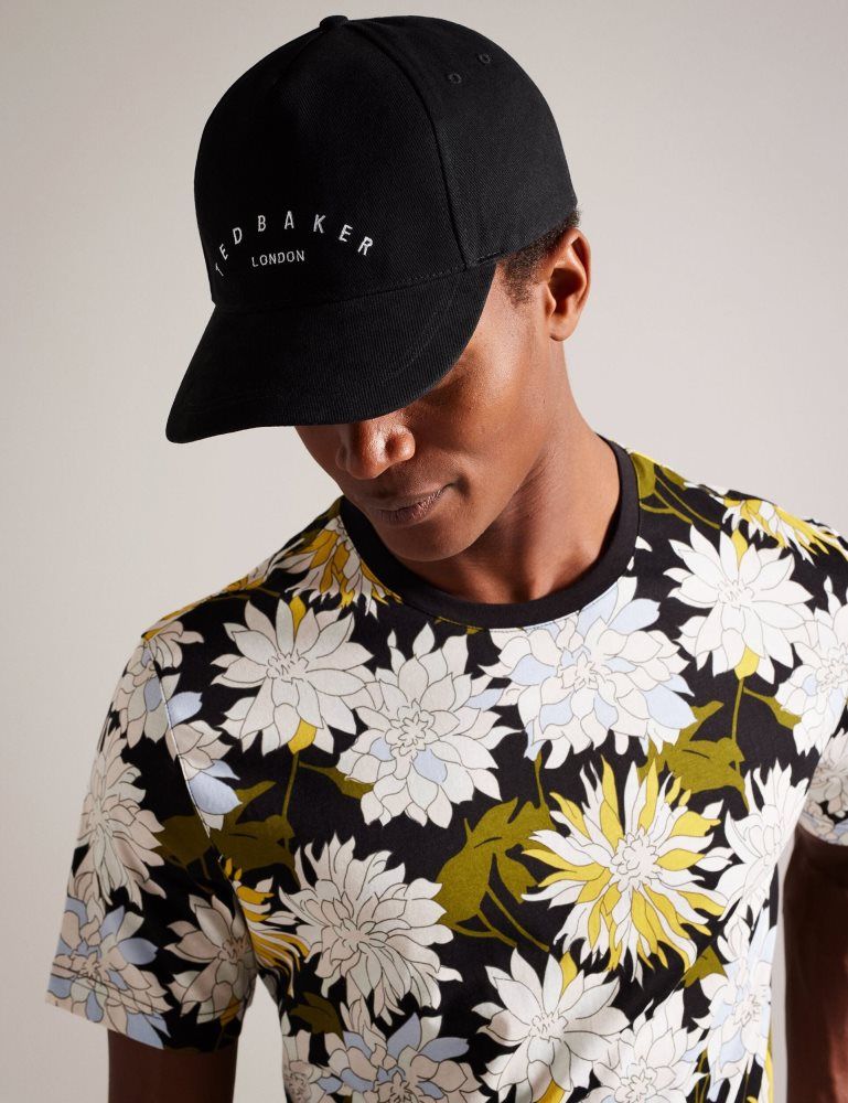 Ted Baker Frreddi - Embroidered Logo Canvas Baseball Cap Hats, Gloves & Scarves Herren Schwarz | 321498-LEA