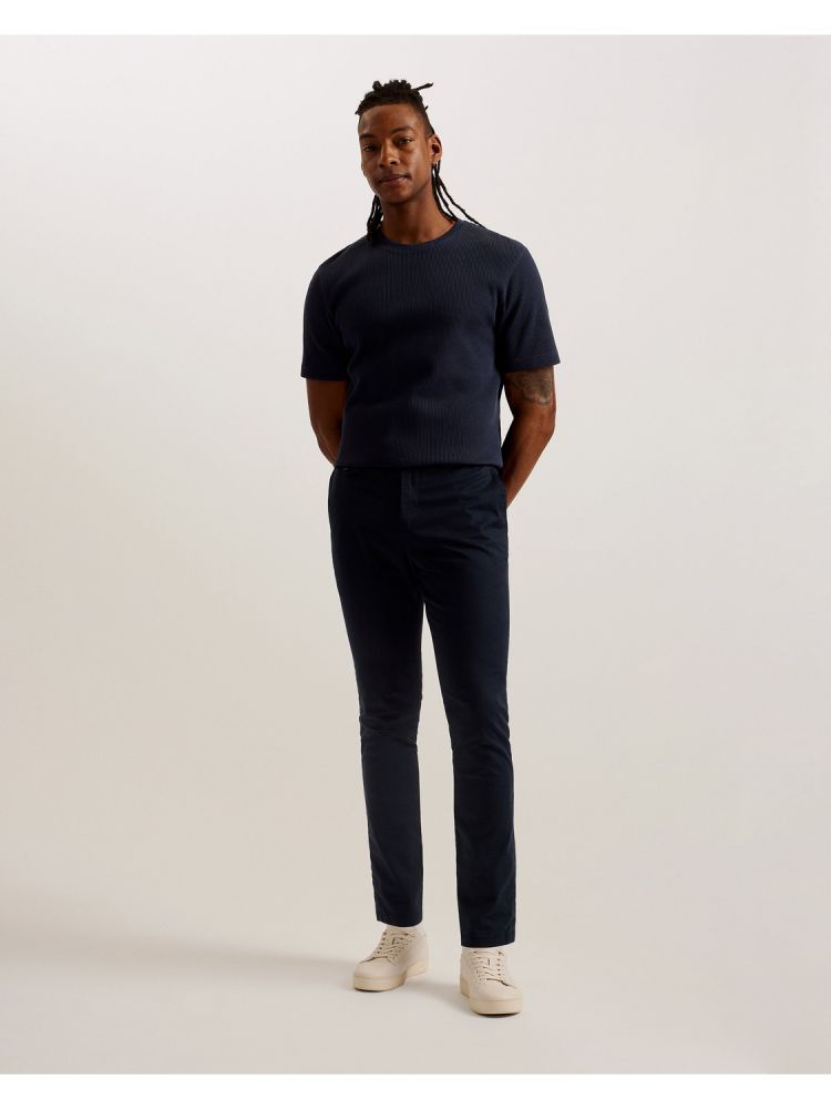 Ted Baker Frute - Short Sleeve Regular Textured T-shirt Oberteile Herren Navy | 805632-YIJ