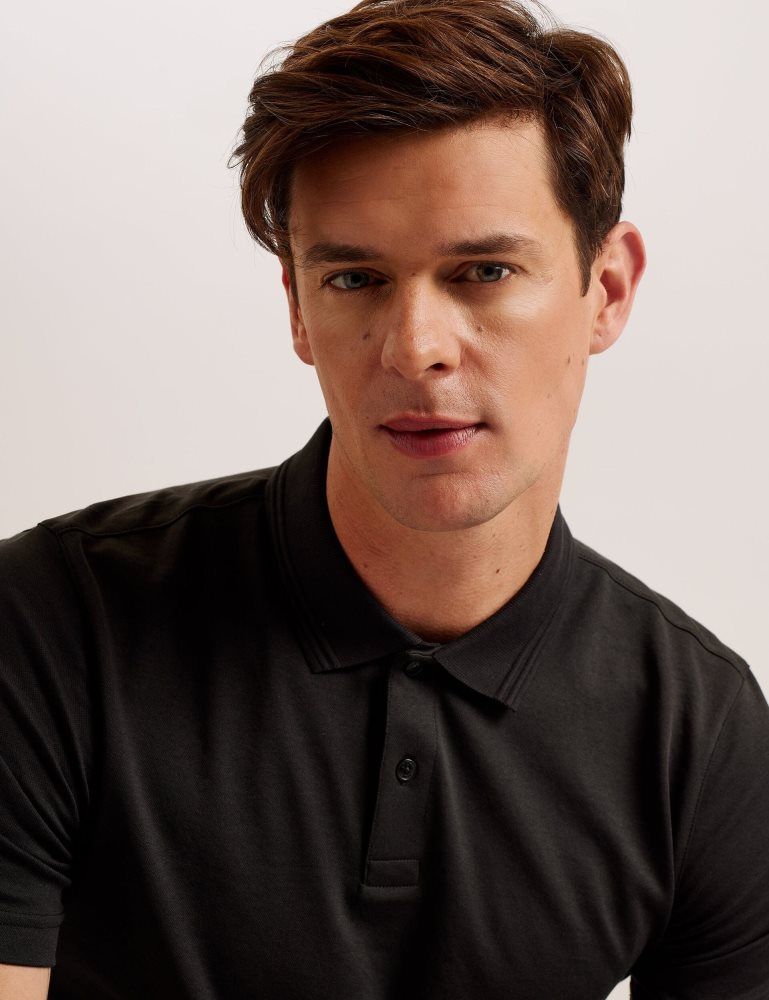 Ted Baker Galdon - Short Sleeve Regular Fit Polo Oberteile Herren Schwarz | 645389-ADH