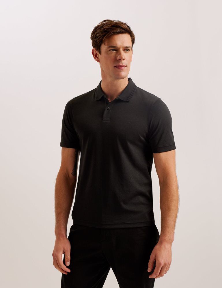 Ted Baker Galdon - Short Sleeve Regular Fit Polo Oberteile Herren Schwarz | 645389-ADH
