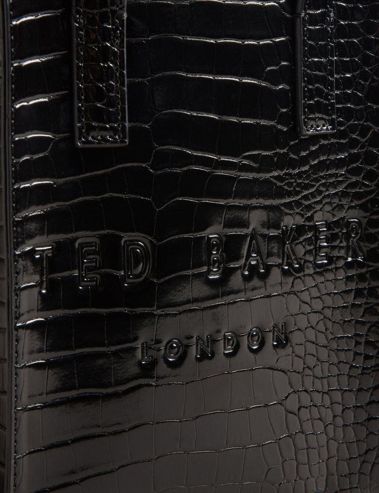 Ted Baker Gatocon - Mini Croc Effect Icon Tote Bag Tragetaschen Damen Schwarz | 865431-PXU