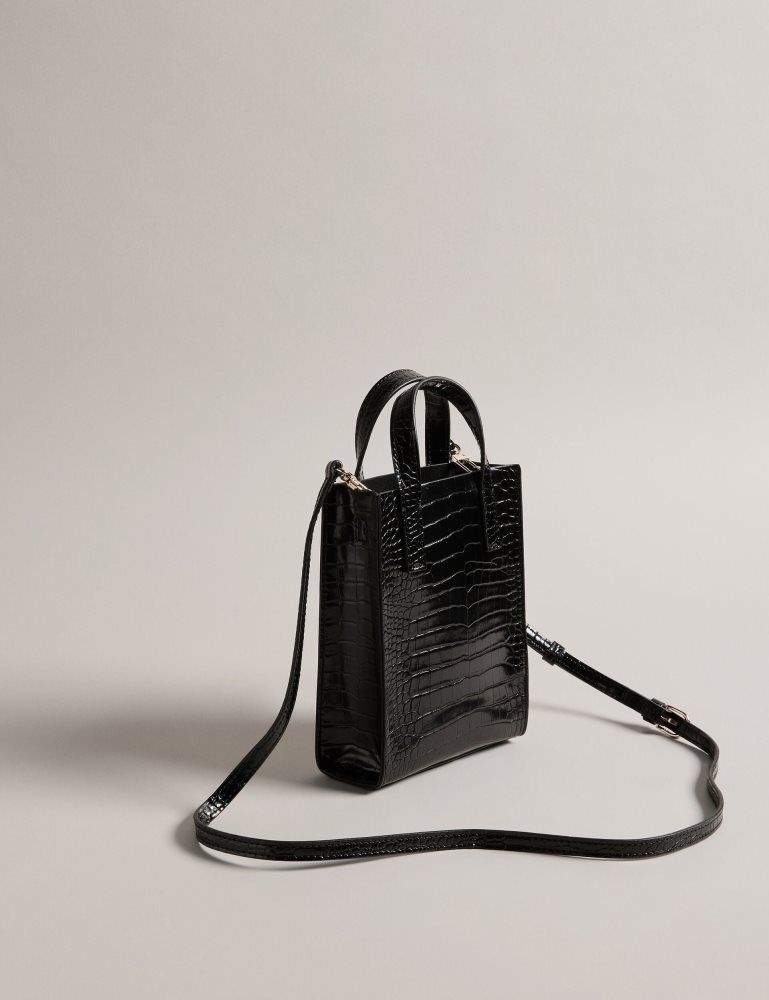 Ted Baker Gatocon - Mini Croc Effect Icon Tote Bag Tragetaschen Damen Schwarz | 865431-PXU