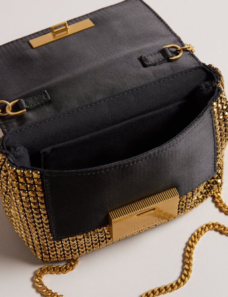 Ted Baker Gliters - Crystal Embellished Mini Crossbody Bag Umhängetaschen Damen Gold | 069832-MXG