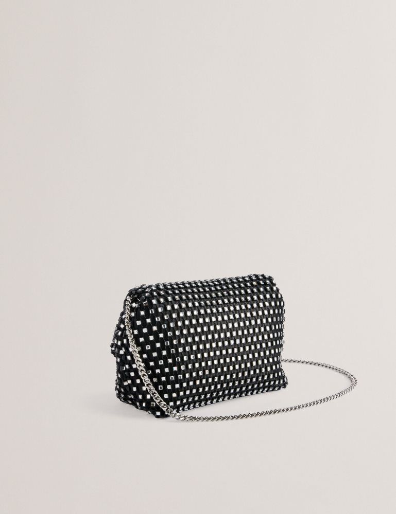 Ted Baker Glitszi - Crystal Cage Mini Crossbody Bag Umhängetaschen Damen Schwarz | 703294-BEV
