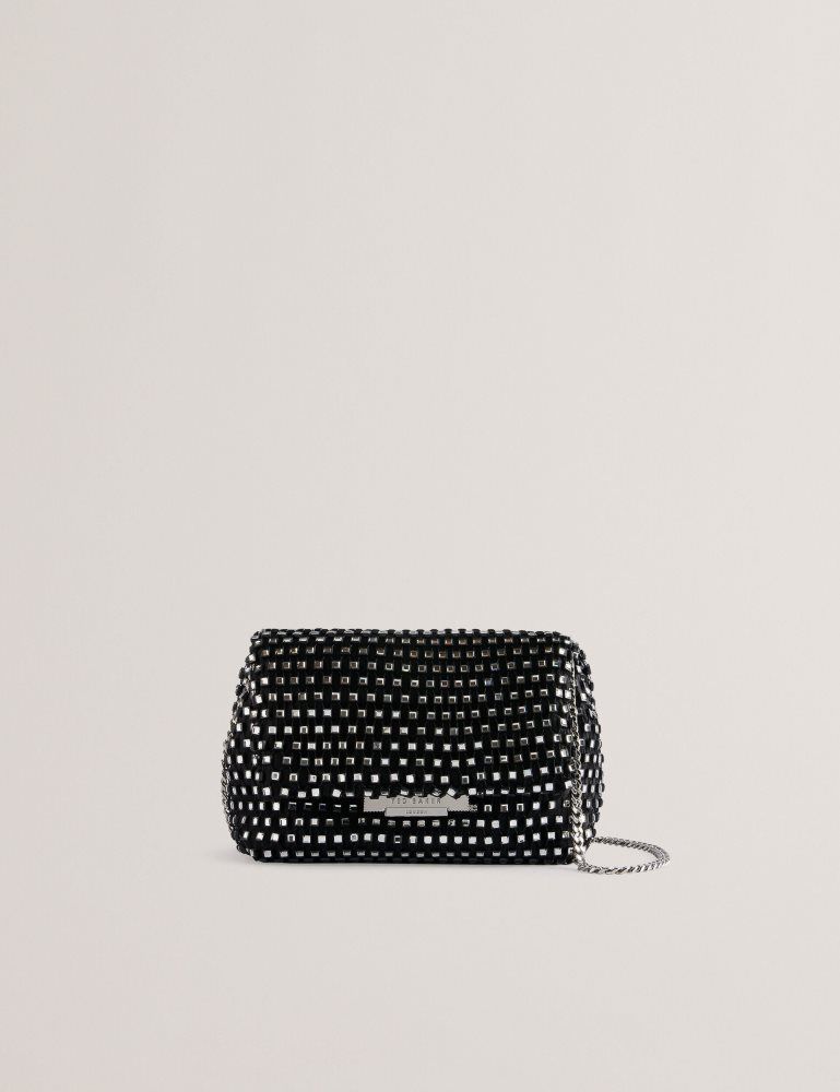 Ted Baker Glitszi - Crystal Cage Mini Crossbody Bag Umhängetaschen Damen Schwarz | 703294-BEV