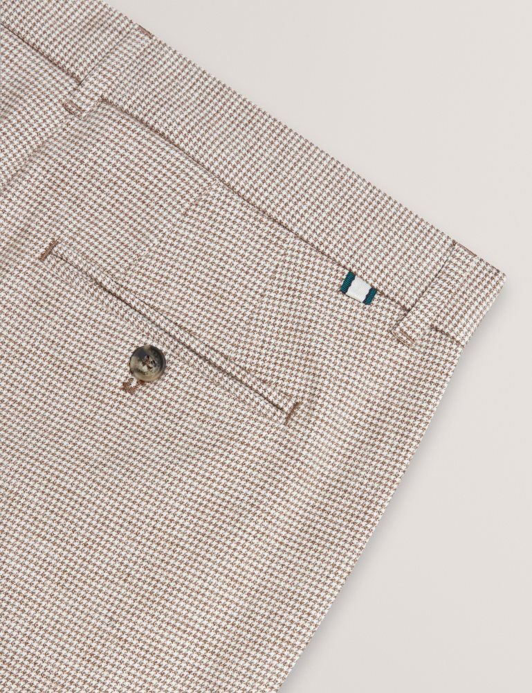 Ted Baker Handly - Micro Houndstooth Slim Fit Pants Hose Herren Grau Braun | 102453-WFK