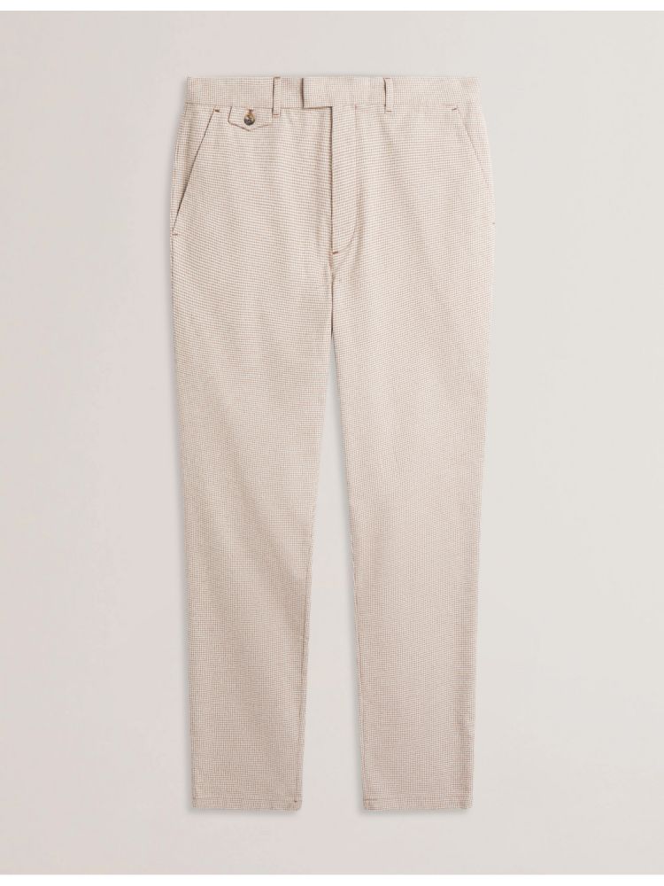 Ted Baker Handly - Micro Houndstooth Slim Fit Pants Hose Herren Grau Braun | 102453-WFK