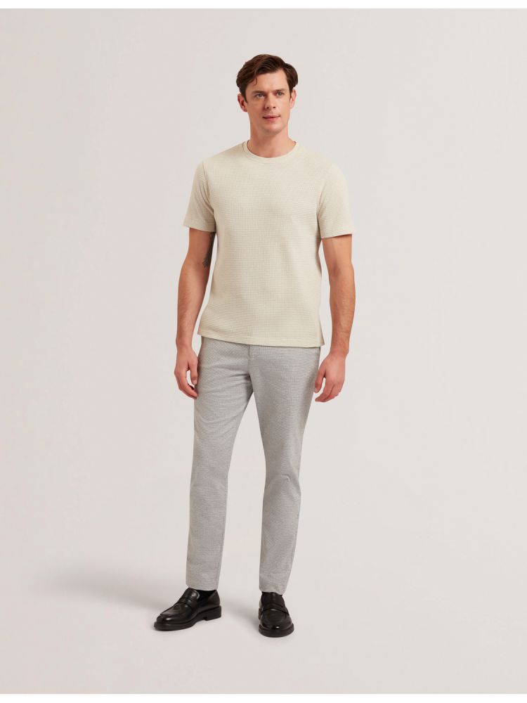 Ted Baker Handly - Micro Houndstooth Slim Fit Trouser Hose Herren Grau | 036172-NTY
