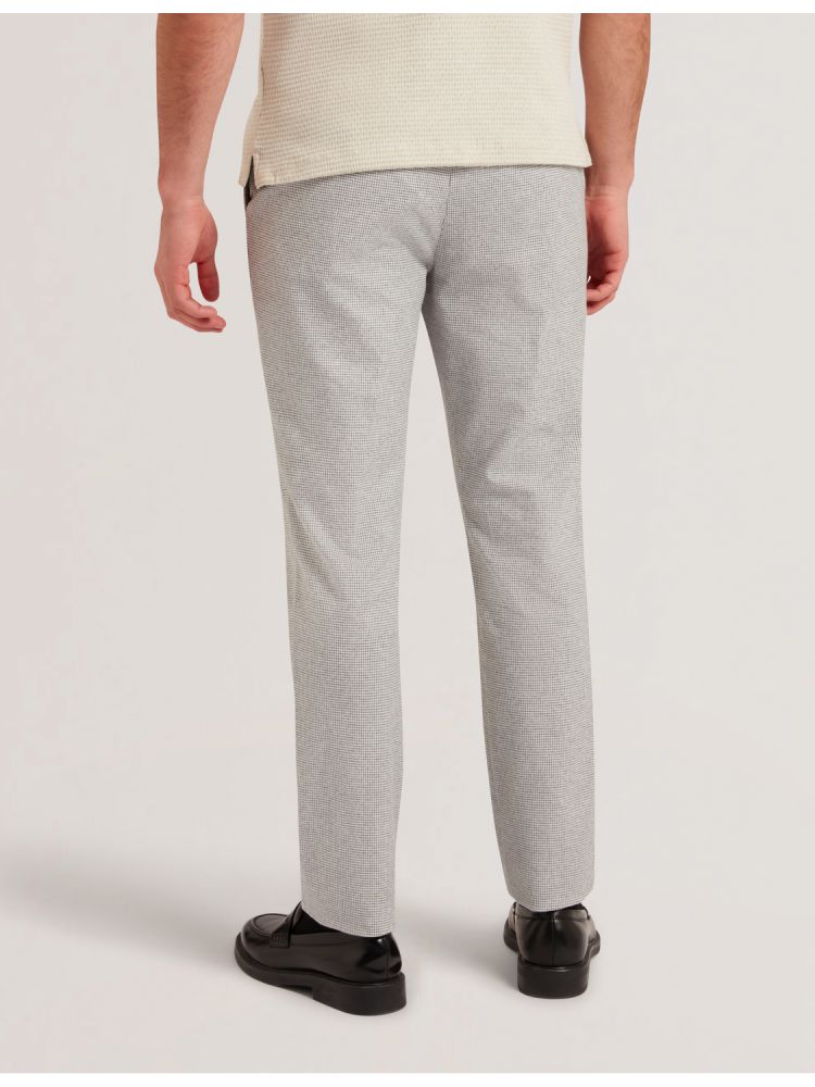 Ted Baker Handly - Micro Houndstooth Slim Fit Trouser Hose Herren Grau | 036172-NTY