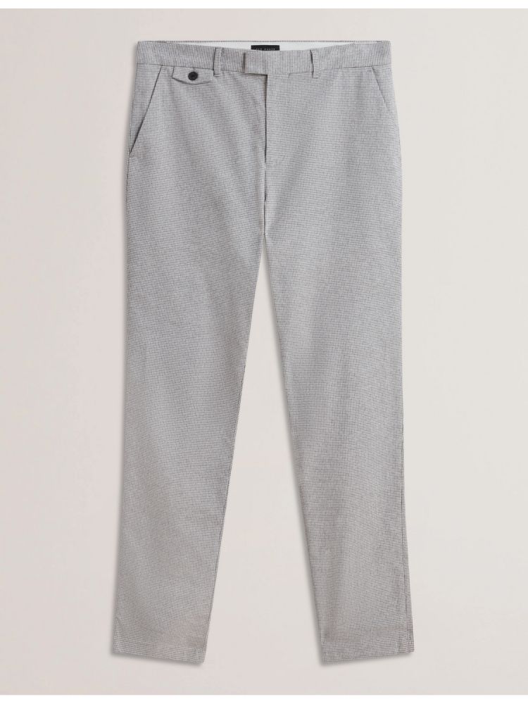 Ted Baker Handly - Micro Houndstooth Slim Fit Trouser Hose Herren Grau | 036172-NTY
