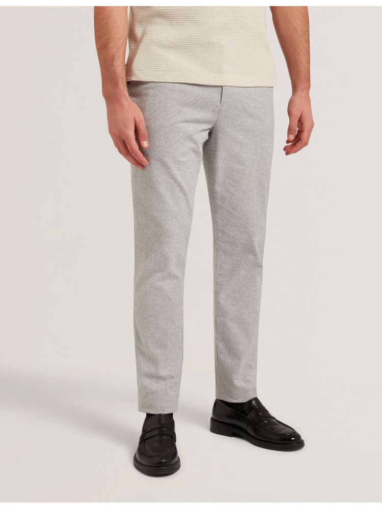 Ted Baker Handly - Micro Houndstooth Slim Fit Trouser Hose Herren Grau | 036172-NTY