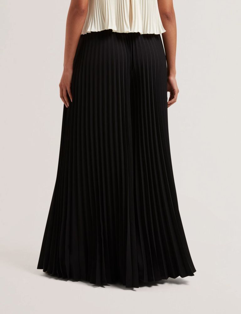 Ted Baker Haryx - Pleated Wide Leg Palazzo Trousers Kurze Hose Damen Schwarz | 819430-XLQ