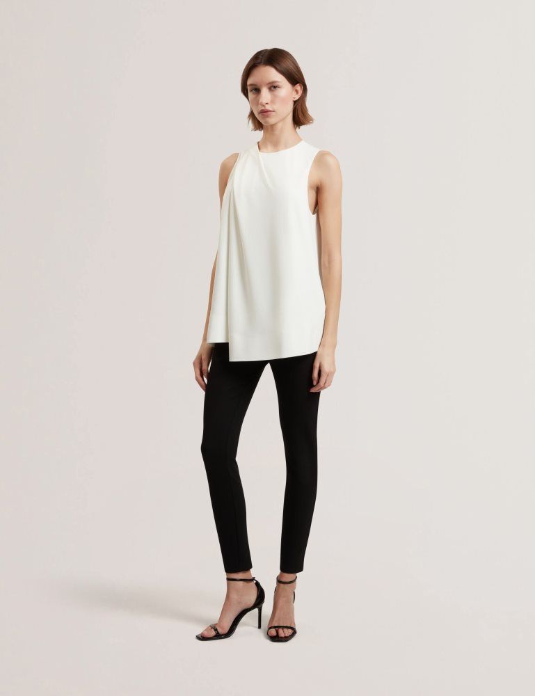 Ted Baker Icana - Draped Front Asymmetric Sleeveless Top T-shirts Damen Weiß | 195820-ZNL