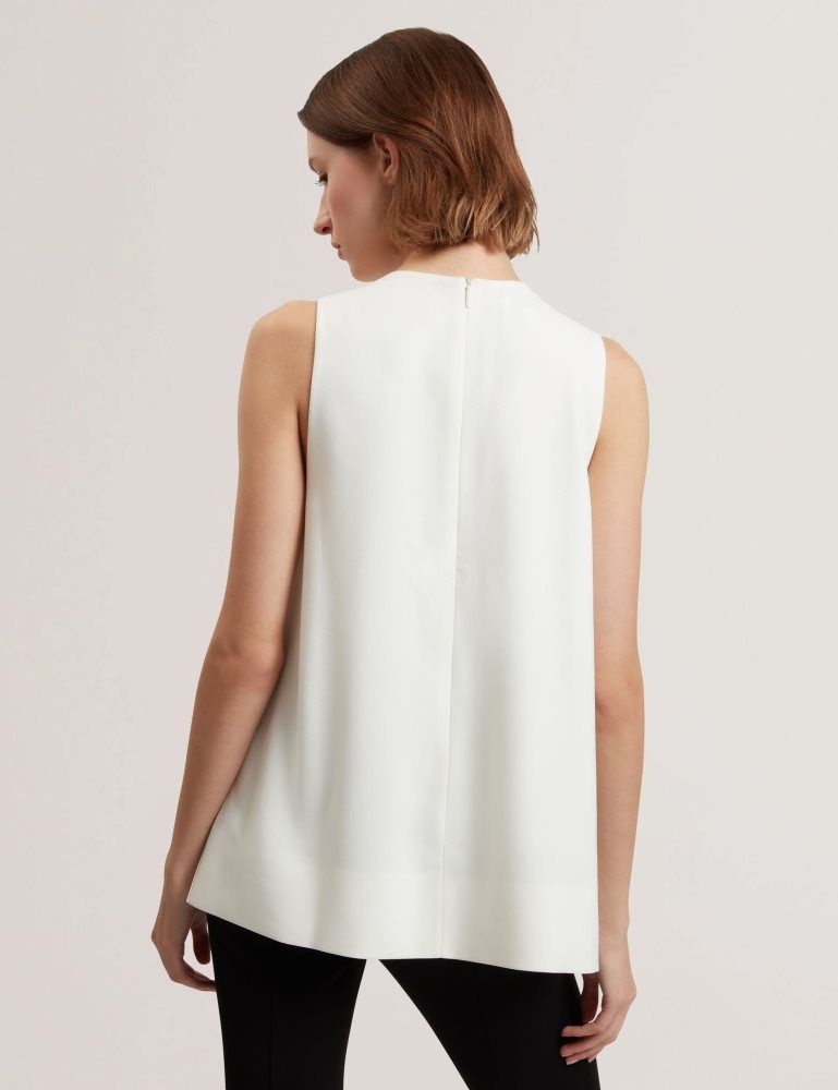 Ted Baker Icana - Draped Front Asymmetric Sleeveless Top T-shirts Damen Weiß | 195820-ZNL
