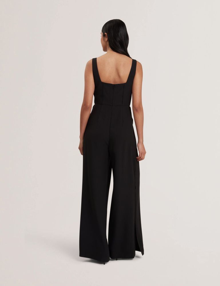 Ted Baker Inuj - Panelled Wide Leg Tailored Jumpsuit Jumpsuit Damen Schwarz | 203719-IFB