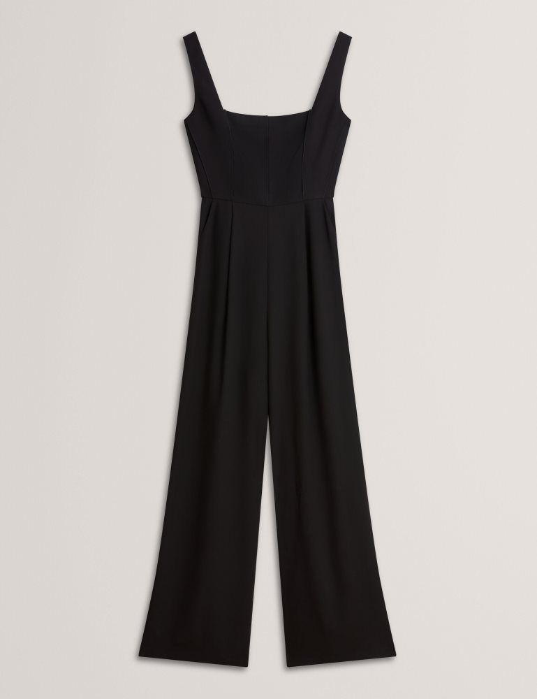 Ted Baker Inuj - Panelled Wide Leg Tailored Jumpsuit Jumpsuit Damen Schwarz | 203719-IFB