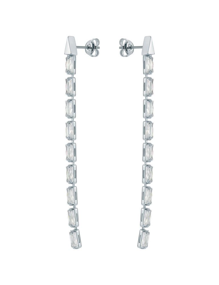 Ted Baker Isalie - Baguette Crystal Long Drop Earrings Schmuck Damen Silber | 280961-LDP