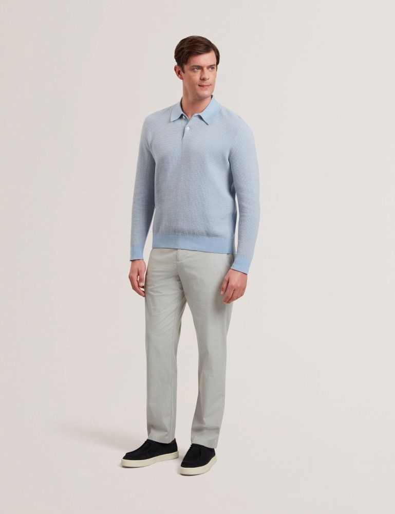 Ted Baker Jackus - Regular Fit Cotton Blend Chino Trousers Hose Herren Grau | 241983-OTW