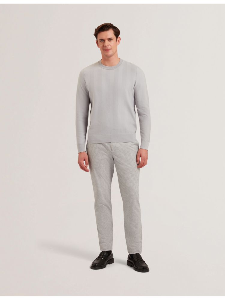 Ted Baker Jamals - Herringbone Knit Crew Neck Sweater Pullover Herren Grau | 362951-AZB