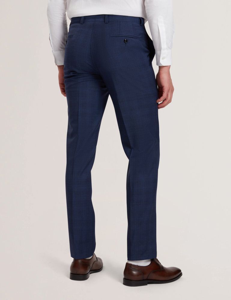 Ted Baker Jayals - Slim Fit Navy Check Wool Suit Pants Anzüge Herren Navy | 587940-MKR