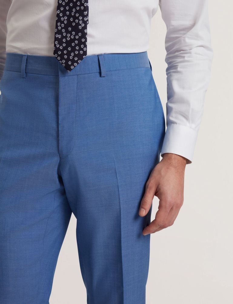 Ted Baker Jayings - Slim Fit Blue Textured Wool Suit Pants Anzüge Herren Blau | 527308-LDM