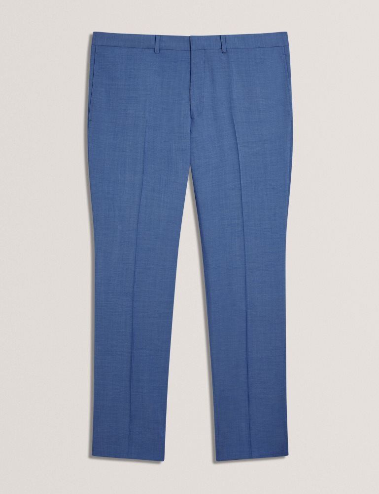 Ted Baker Jayings - Slim Fit Blue Textured Wool Suit Pants Anzüge Herren Blau | 527308-LDM