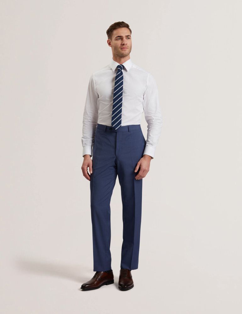 Ted Baker Jays - Textured Woven Wool Suit Pants Anzüge Herren Navy | 702465-TSG