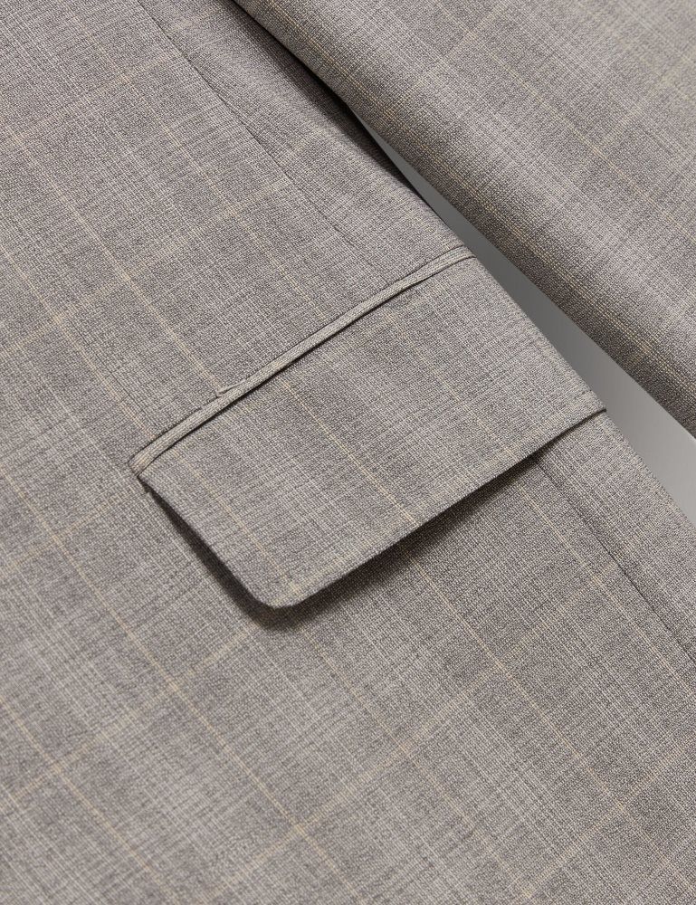 Ted Baker Jayson - Slim Fit Grey Check Wool Suit Jacket Anzüge Herren Grau | 739825-UCL