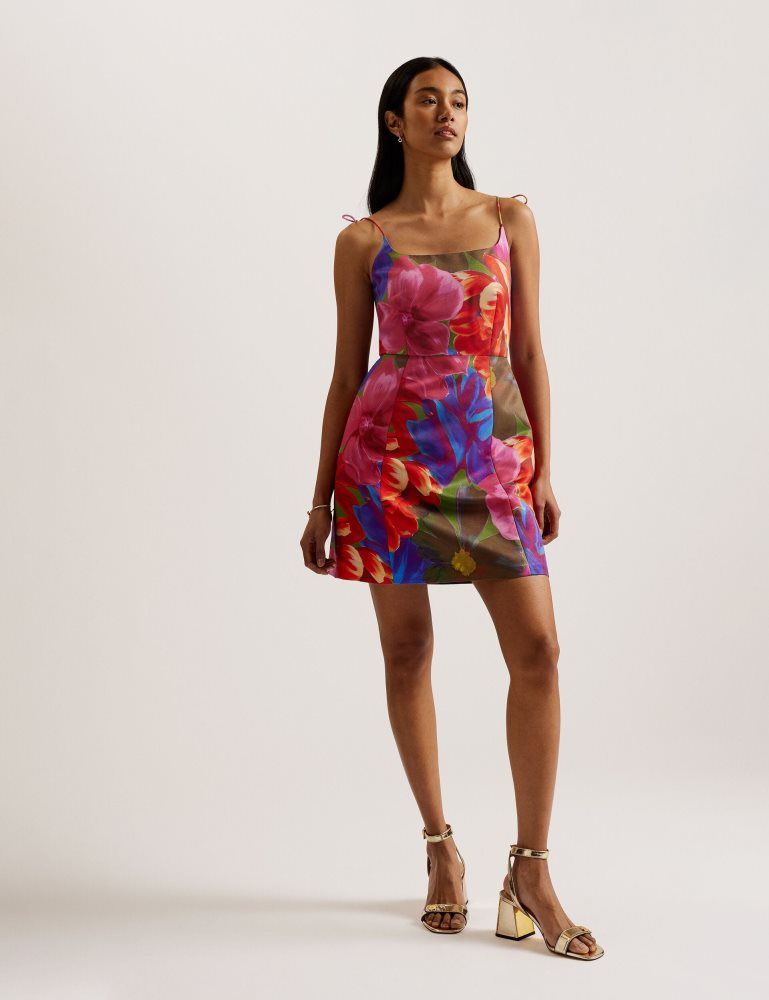 Ted Baker Jyneen - Printed Fitted Bodice Mini Dress Kleid Damen Mehrfarbig | 812704-GBX