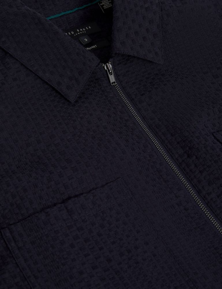 Ted Baker Kailins - Long Sleeve Zip-through Cotton Overshirt Jacken Herren Navy | 280413-SLW
