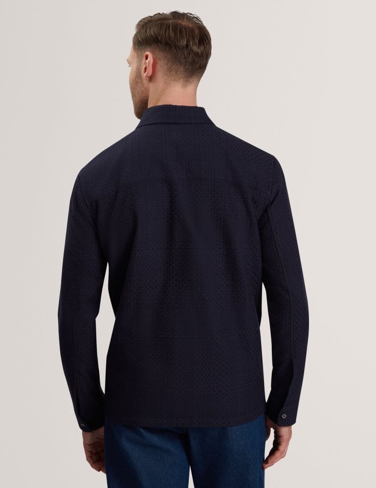 Ted Baker Kailins - Long Sleeve Zip-through Cotton Overshirt Jacken Herren Navy | 280413-SLW