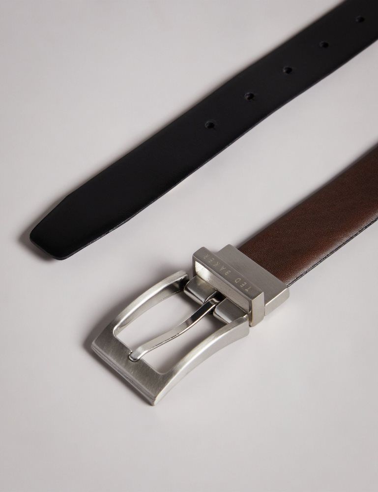 Ted Baker Karmer - Reversible Smooth Leather Belt Gürtel Herren Braun | 670483-CAZ