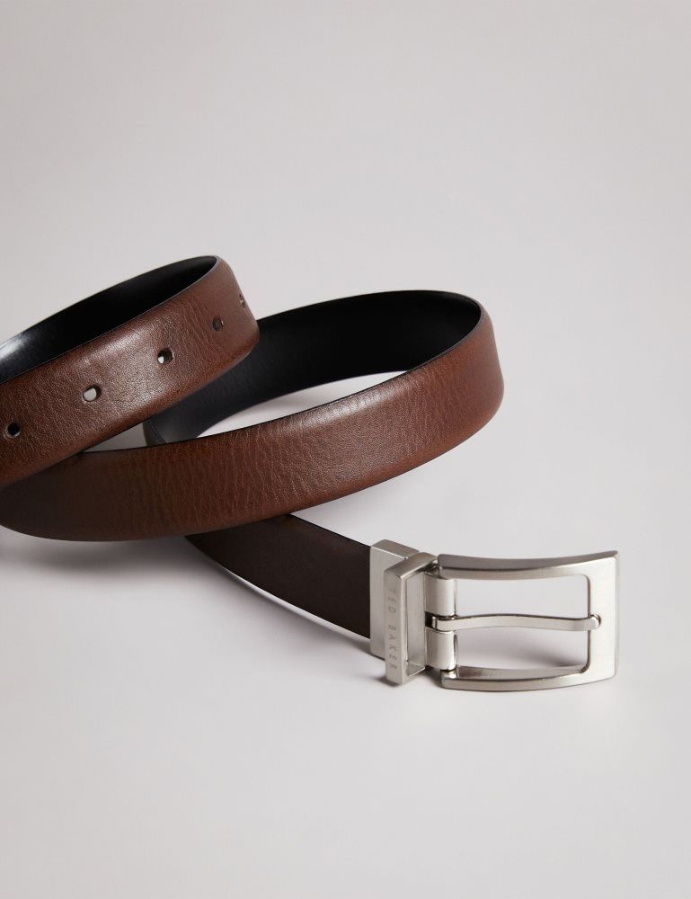Ted Baker Karmer - Reversible Smooth Leather Belt Gürtel Herren Braun | 670483-CAZ