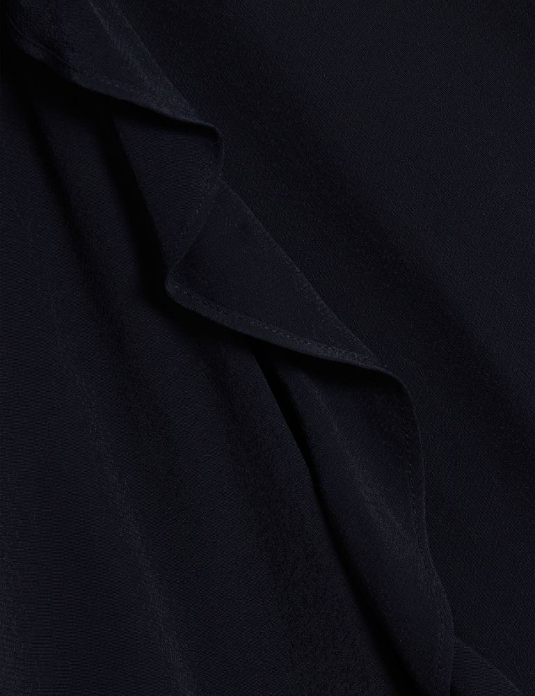 Ted Baker Kayfa - Waterfall Ruffle Trim Long Sleeve Blouse T-shirts Damen Navy | 943257-HPT