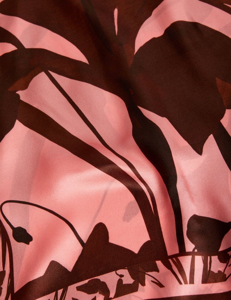 Ted Baker Kelyyii - Printed Two-tone Square Silk Scarf Hats, Gloves & Scarves Damen Rosa | 016893-DCH