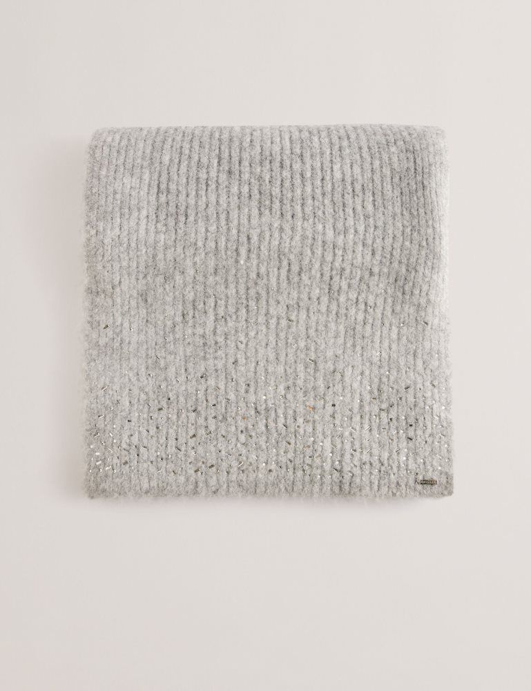 Ted Baker Keriisa - Scattered Rhinestone Knitted Scarf Hats, Gloves & Scarves Damen Grau | 642159-XSV
