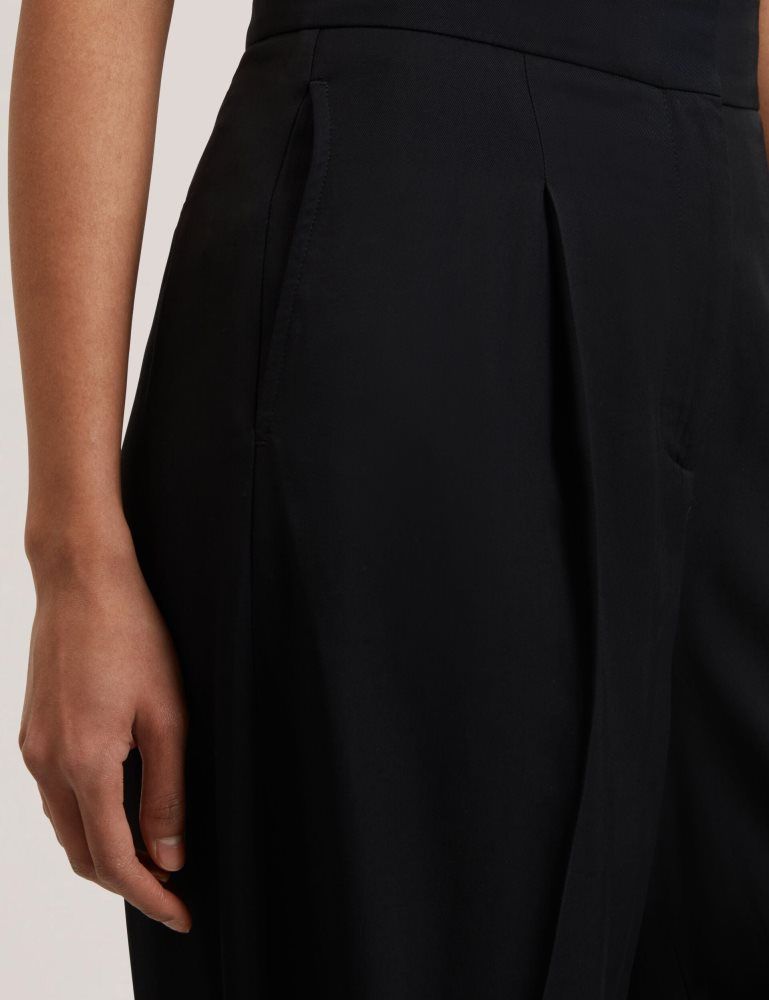 Ted Baker Kiolli - Wool Blend Barrel Leg Tailored Trousers Anzüge Damen Schwarz | 759621-JET