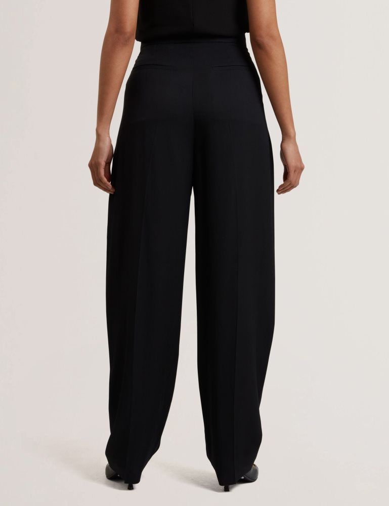 Ted Baker Kiolli - Wool Blend Barrel Leg Tailored Trousers Anzüge Damen Schwarz | 759621-JET