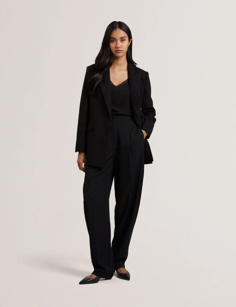 Ted Baker Kiolli - Wool Blend Barrel Leg Tailored Trousers Anzüge Damen Schwarz | 759621-JET