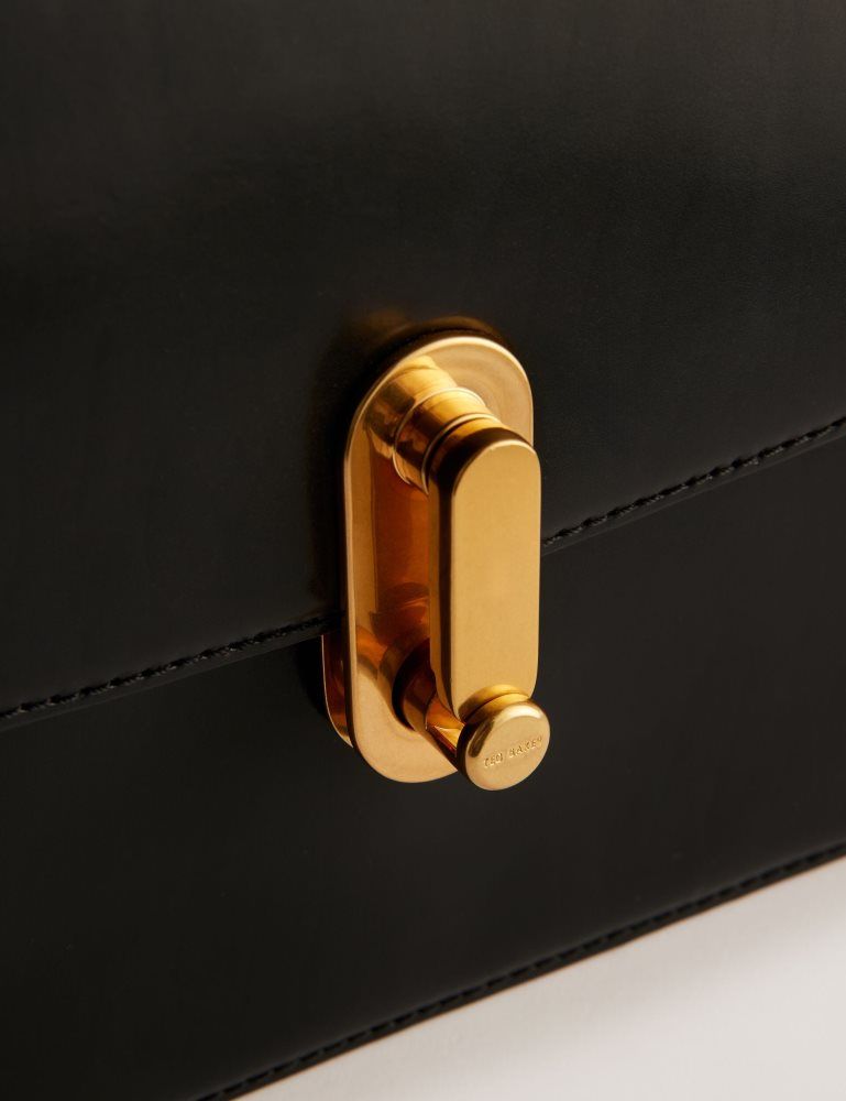Ted Baker Kkayli - Polished Leather Crossbody Satchel Bag Umhängetaschen Damen Schwarz | 735691-IPH