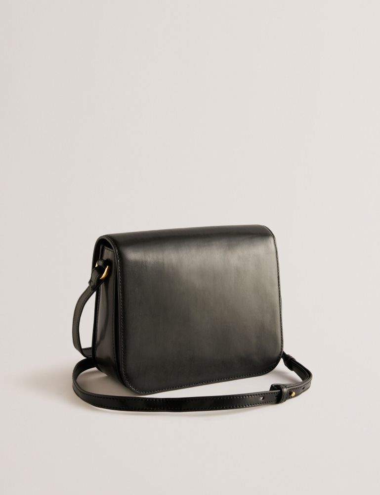 Ted Baker Kkayli - Polished Leather Crossbody Satchel Bag Umhängetaschen Damen Schwarz | 735691-IPH