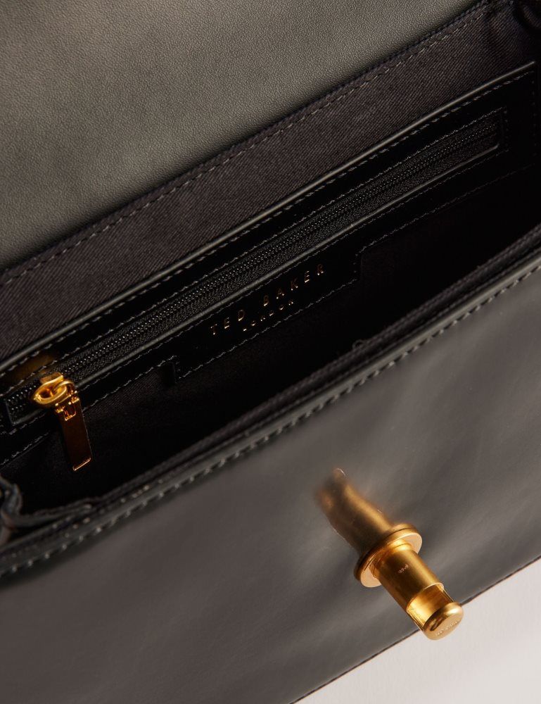 Ted Baker Kkayli - Polished Leather Crossbody Satchel Bag Umhängetaschen Damen Schwarz | 735691-IPH